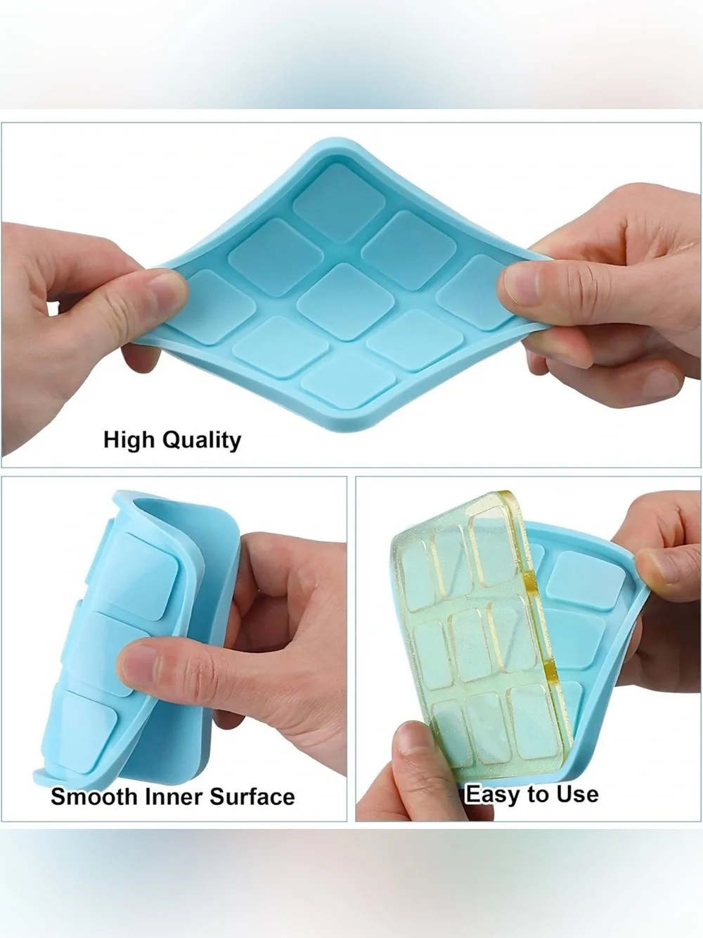 Silicone Tic Tac Toe Resin Mold Set - Blue